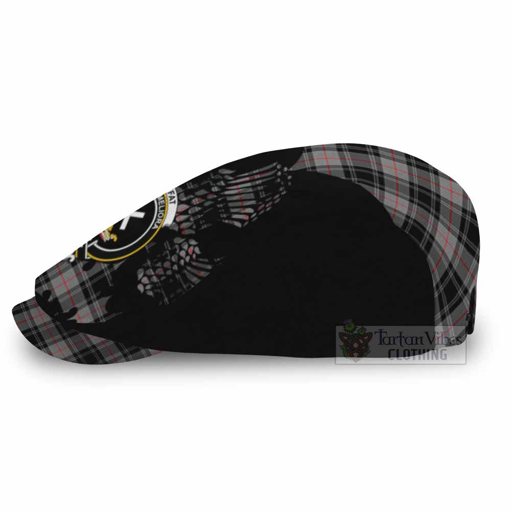 Moffat Tartan Family Crest Flat Cap, Jeff Cap Scotland Thistle Floral