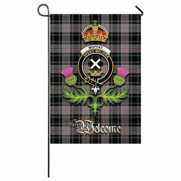 Moffat Tartan Family Crest Garden Flag Royal Thistle Welcome Style