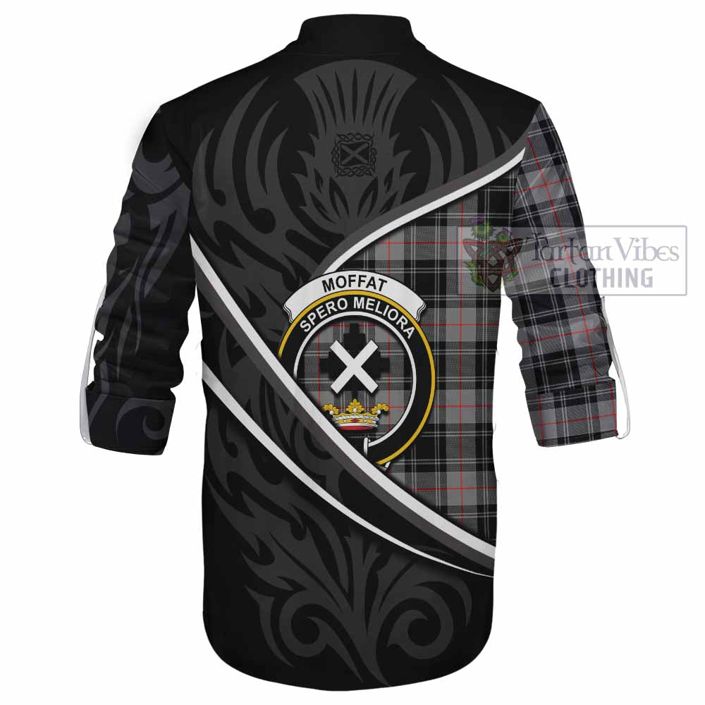 Moffat Tartan Family Crest Ghillie Kilt Shirt Celtic Scottish Thistle Floral - Tartan Vibes Clothing