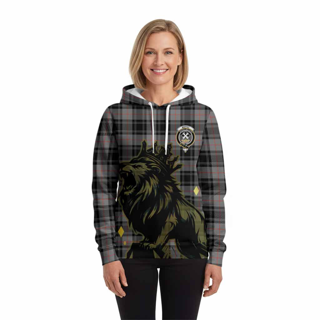 Moffat Tartan Family Crest Hoodie Crowned Lion Roaring