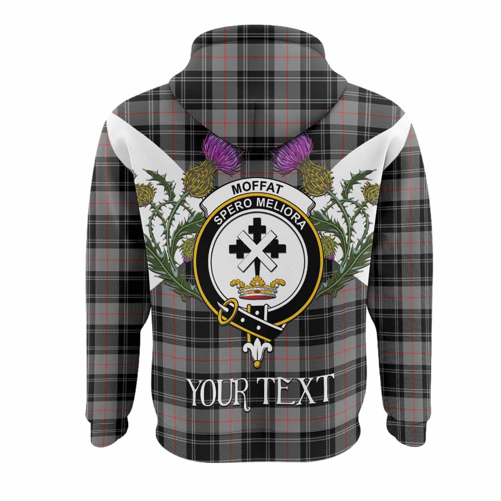 Moffat Tartan Family Crest Hoodie Scottish Burns Night Thistle Floral