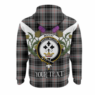 Moffat Tartan Family Crest Hoodie Scottish Burns Night Thistle Floral