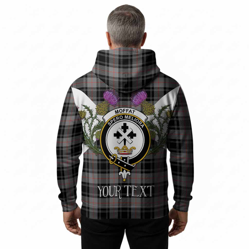 Moffat Tartan Family Crest Hoodie Scottish Burns Night Thistle Floral