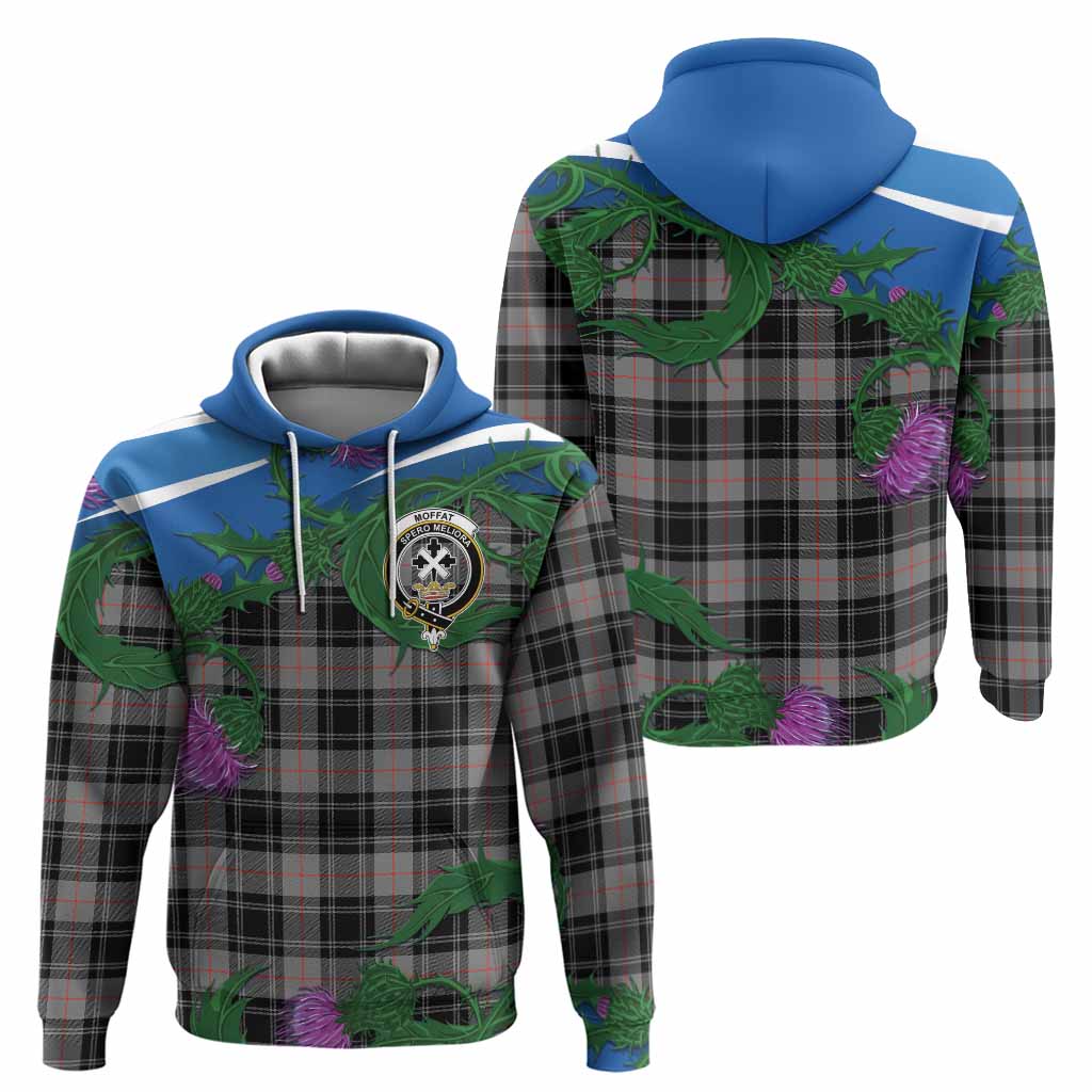 Moffat Tartan Family Crest Hoodie Thistle in Minimalism