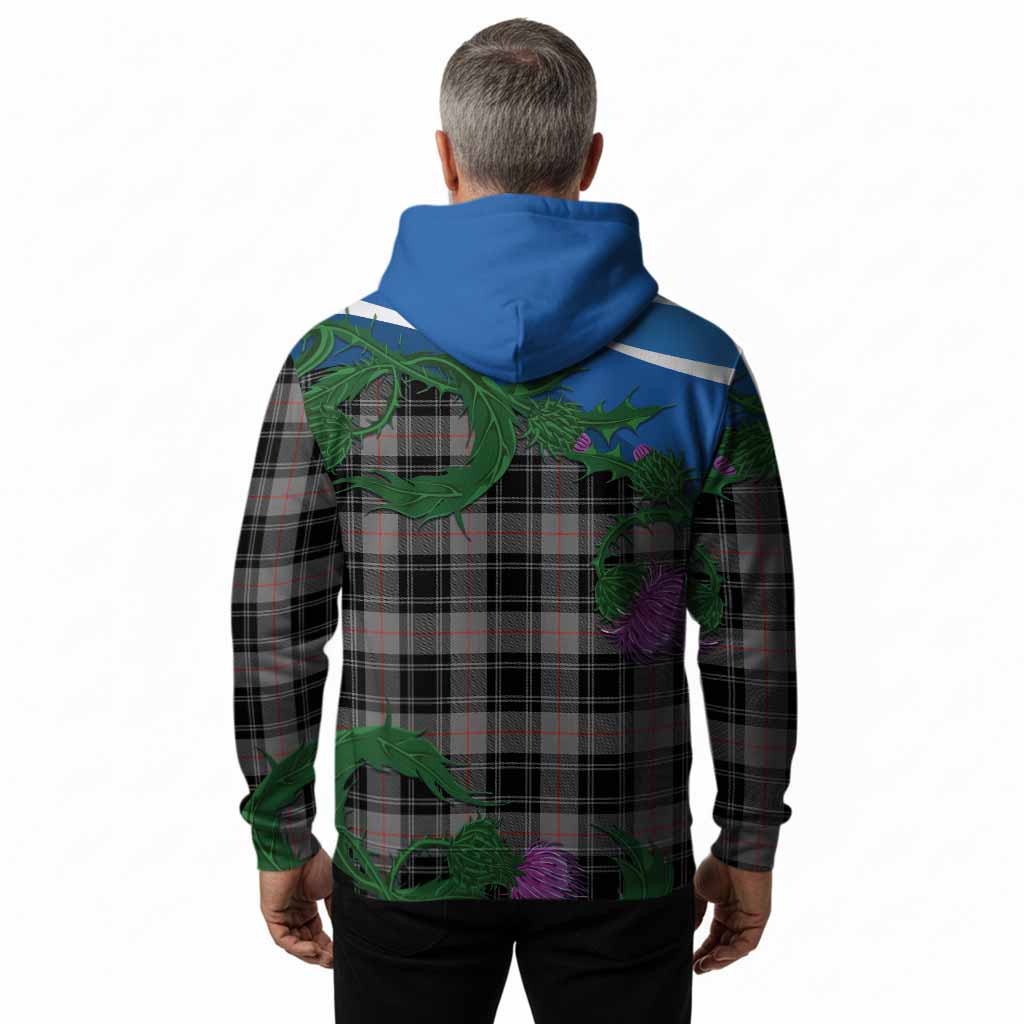 Moffat Tartan Family Crest Hoodie Thistle in Minimalism