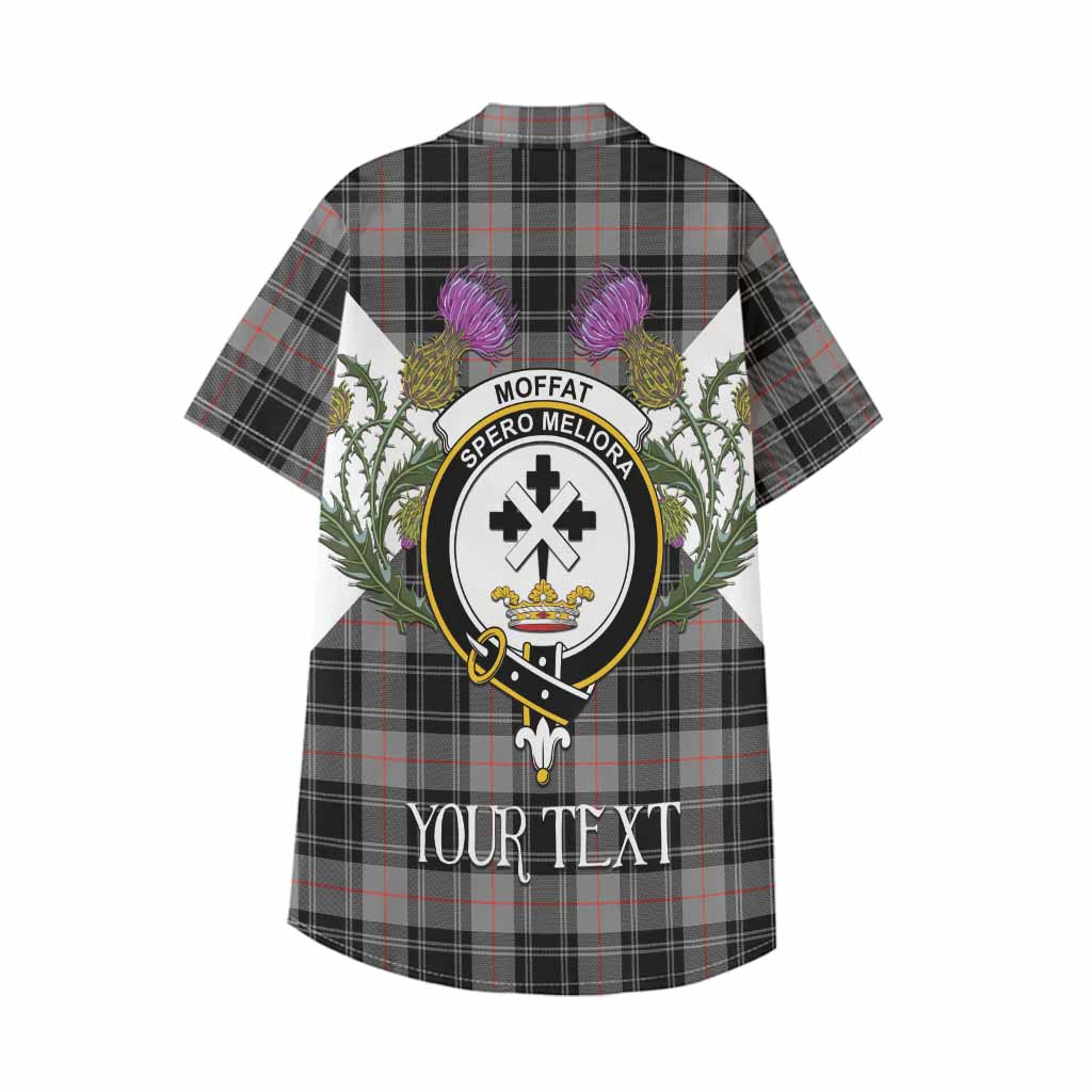 Moffat Tartan Family Crest Kid Hawaiian Shirt Scottish Burns Night Thistle Floral
