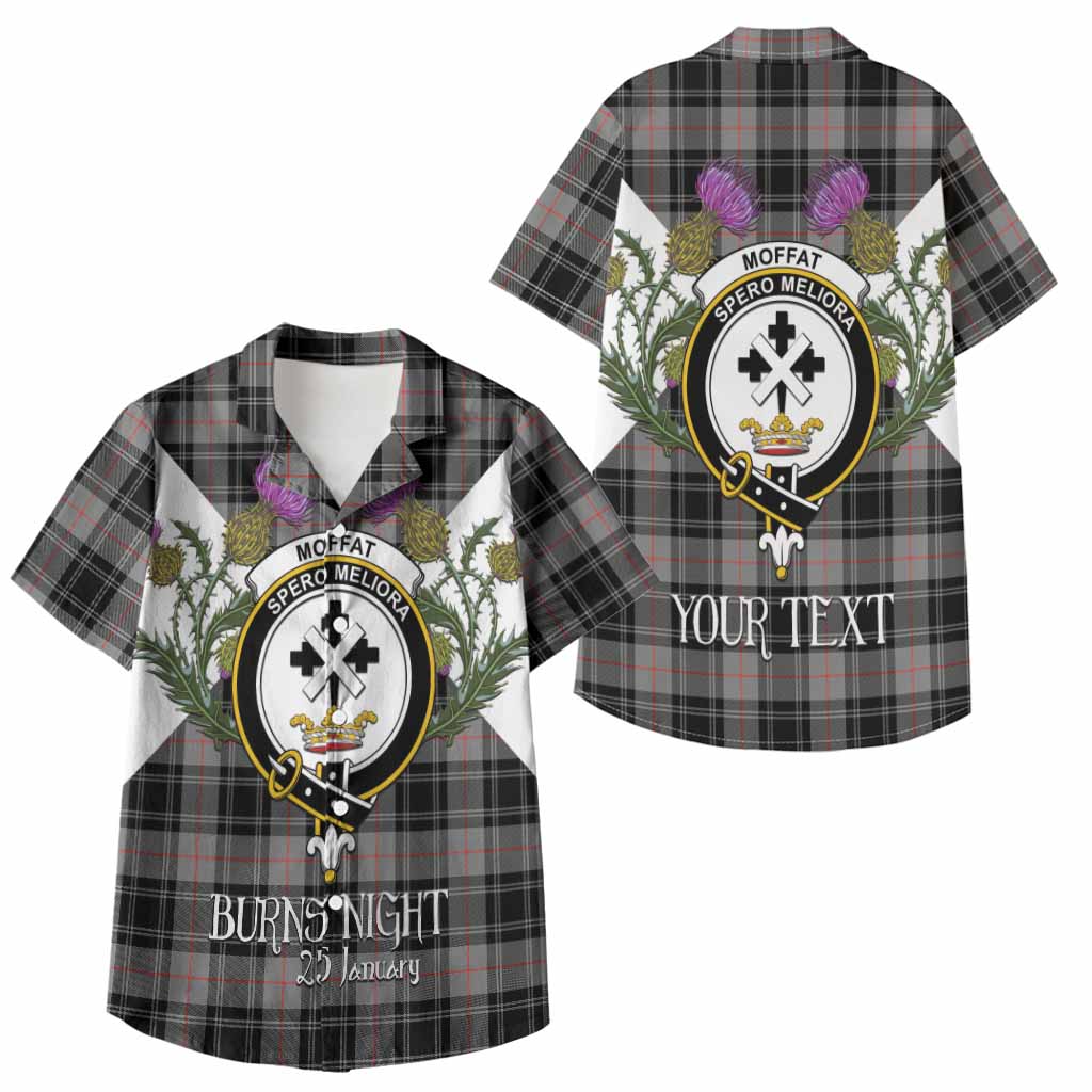 Moffat Tartan Family Crest Kid Hawaiian Shirt Scottish Burns Night Thistle Floral
