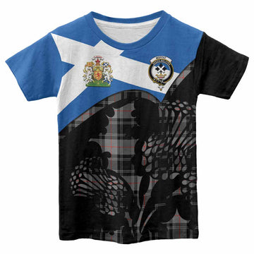 Moffat Tartan Family Crest Kid T-shirt Scotland Thistle Floral Flag Style