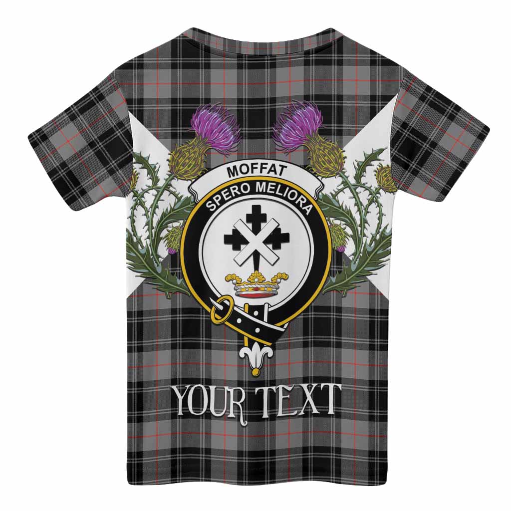 Moffat Tartan Family Crest Kid T-shirt Scottish Burns Night Thistle Floral