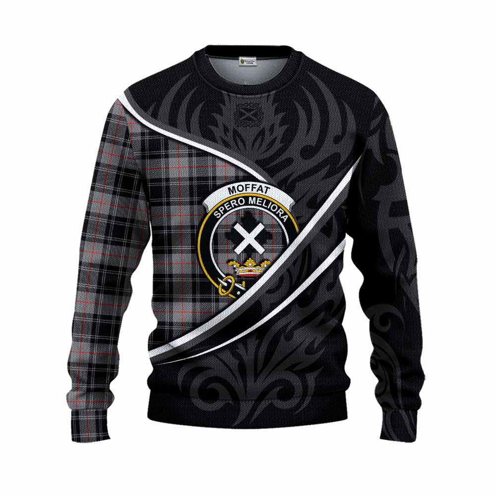 Moffat Tartan Family Crest Knitted Sweater Celtic Scottish Thistle Floral - Tartan Vibes Clothing