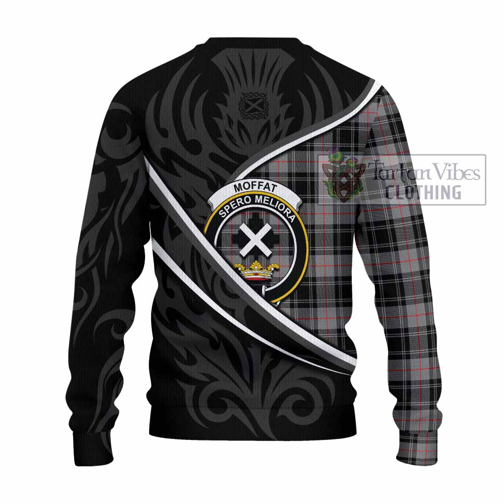 Moffat Tartan Family Crest Knitted Sweater Celtic Scottish Thistle Floral - Tartan Vibes Clothing
