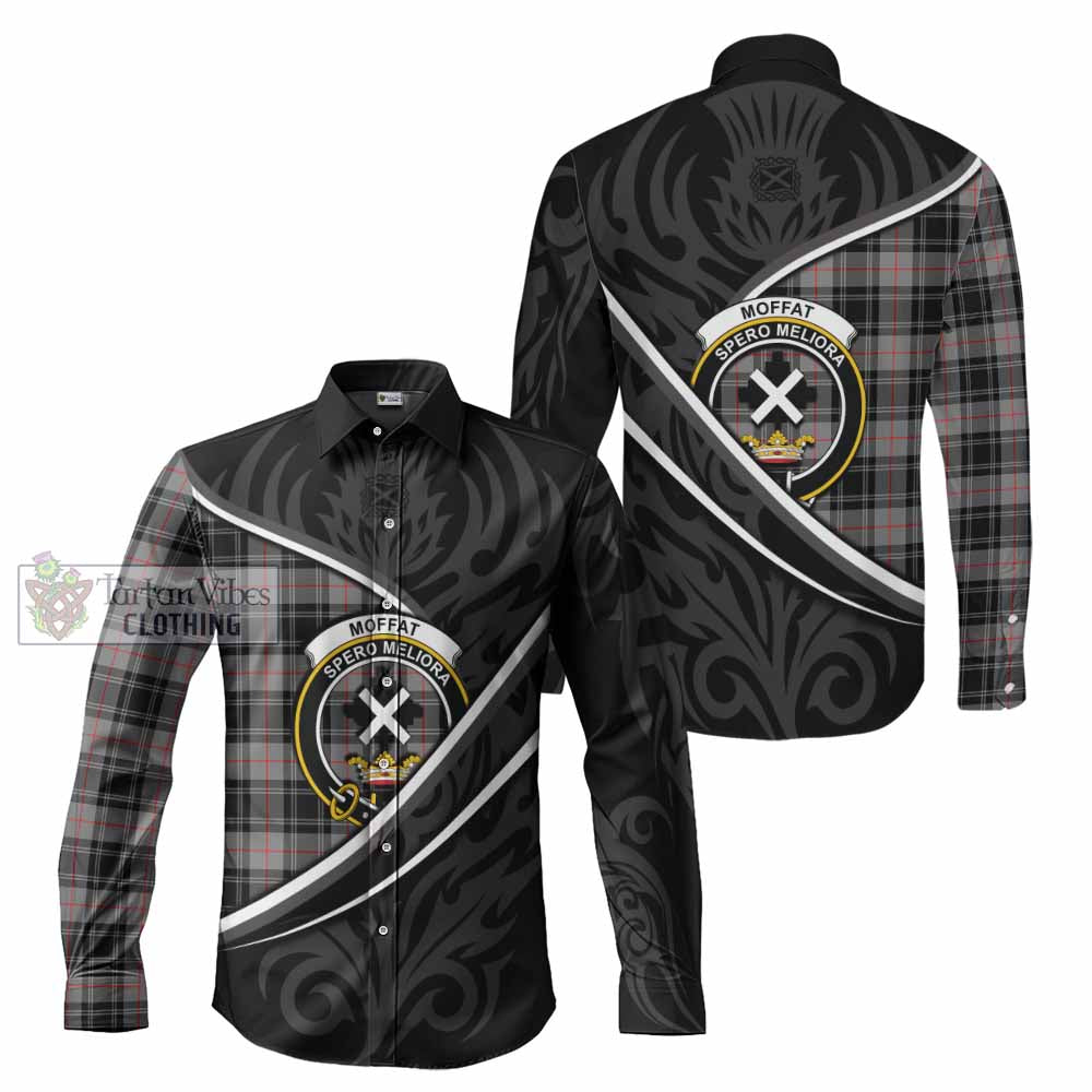 Moffat Tartan Family Crest Long Sleeve Button Shirts Celtic Scottish Thistle Floral - Tartan Vibes Clothing