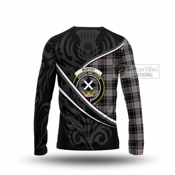 Moffat Tartan Family Crest Long Sleeve T-Shirt Celtic Scottish Thistle Floral - Tartan Vibes Clothing