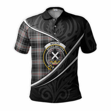 Moffat Tartan Family Crest Polo Shirt Celtic Scottish Thistle Floral