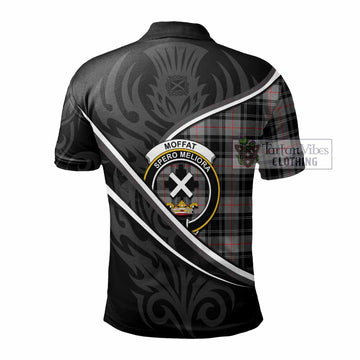 Moffat Tartan Family Crest Polo Shirt Celtic Scottish Thistle Floral