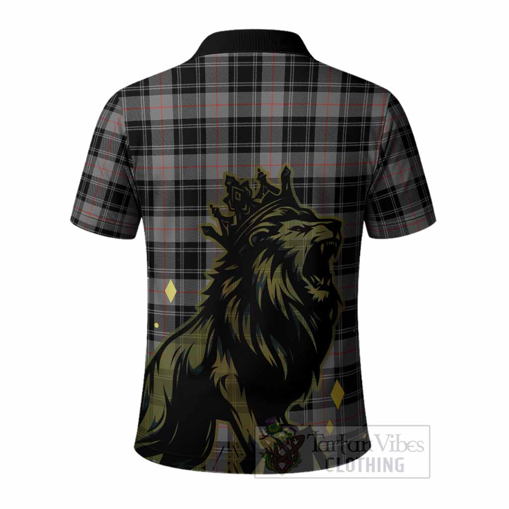 Moffat Tartan Family Crest Polo Shirt Crowned Lion Roaring