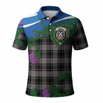 Moffat Tartan Family Crest Polo Shirt Thistle in Minimalism