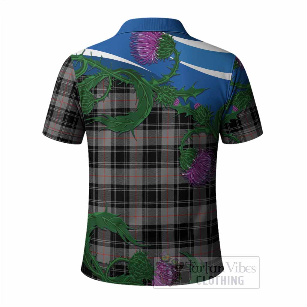 Moffat Tartan Family Crest Polo Shirt Thistle in Minimalism