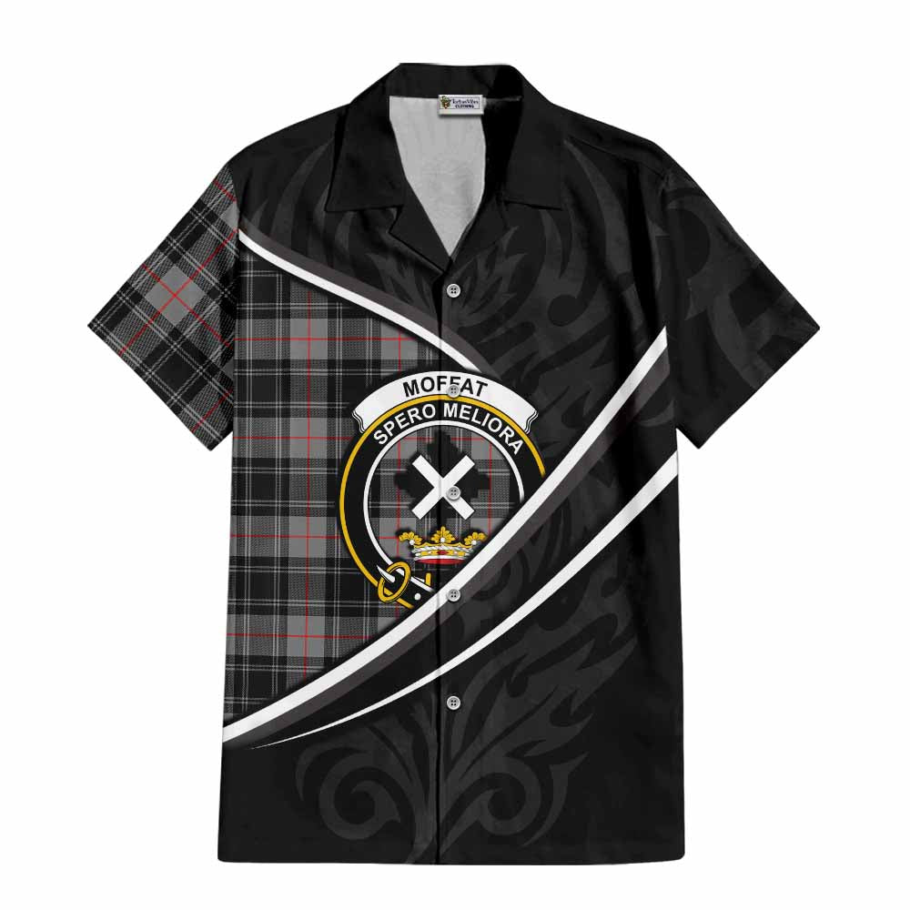 Moffat Tartan Family Crest Short Sleeve Button Shirt Celtic Scottish Thistle Floral - Tartan Vibes Clothing