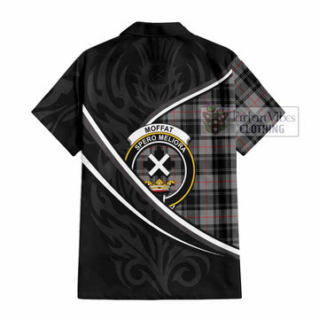 Moffat Tartan Family Crest Hawaiian Shirt Celtic Scottish Thistle Floral