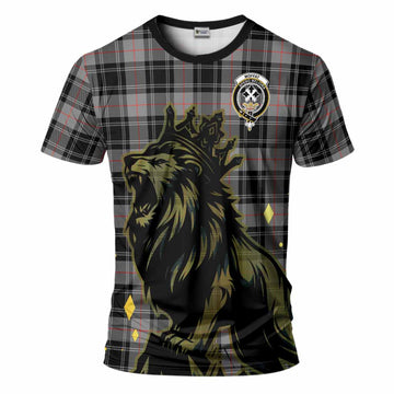 Moffat Tartan Family Crest T-Shirt Crowned Lion Roaring