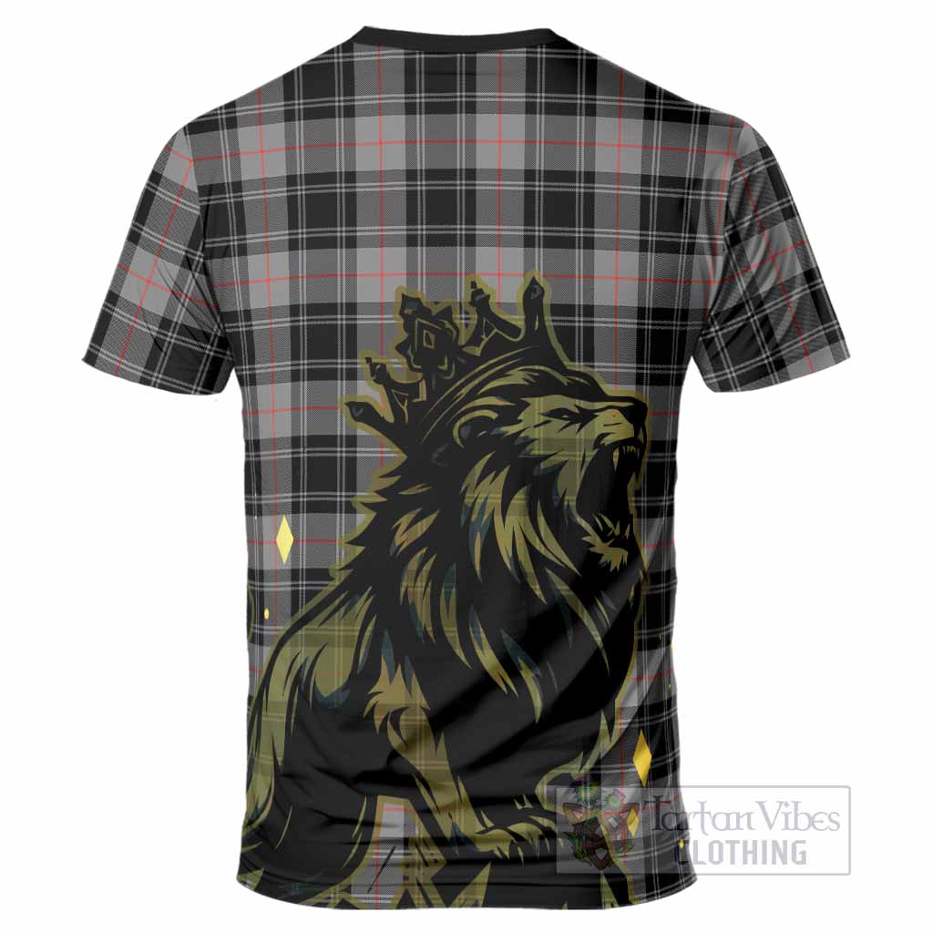 Moffat Tartan Family Crest T-Shirt Crowned Lion Roaring