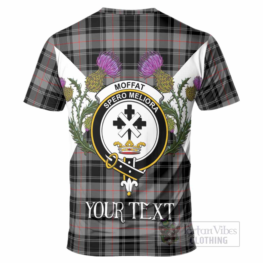 Moffat Tartan Family Crest T-Shirt Scottish Burns Night Thistle Floral