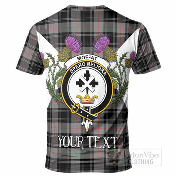 Moffat Tartan Family Crest T-Shirt Scottish Burns Night Thistle Floral