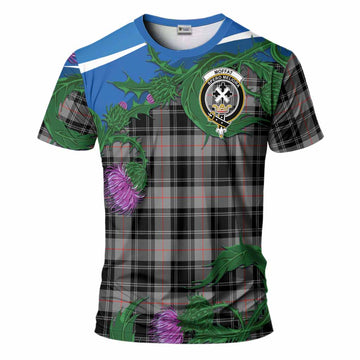 Moffat Tartan Family Crest T-Shirt Thistle in Minimalism