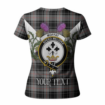 Moffat Tartan Family Crest Women T shirt Scottish Burns Night Thistle Floral