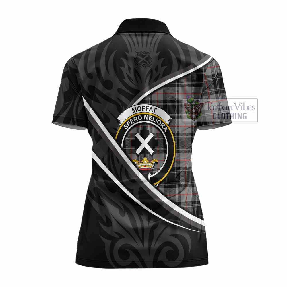 Moffat Tartan Family Crest Women's Polo Shirt Celtic Scottish Thistle Floral - Tartan Vibes Clothing