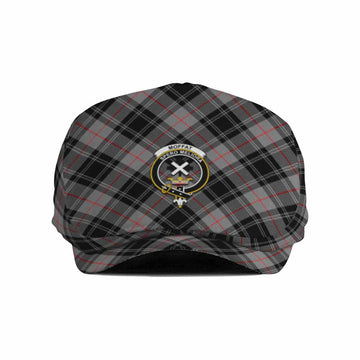 Moffat Tartan Flat Cap, Jeff Cap Cross Style with Family Crest