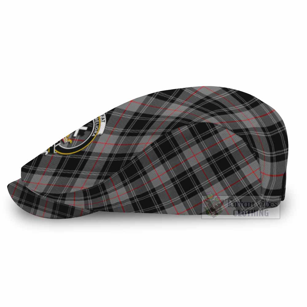 Moffat Tartan Flat Cap, Jeff Cap Cross Style with Family Crest - Tartan Vibes Clothing