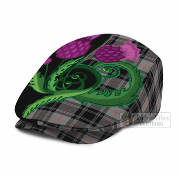 Moffat Tartan Flat Cap, Jeff Cap Traditional Scottish Thistle