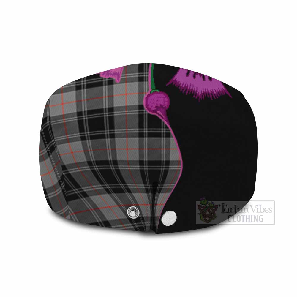 Moffat Tartan Flat Cap, Jeff Cap Traditional Scottish Thistle