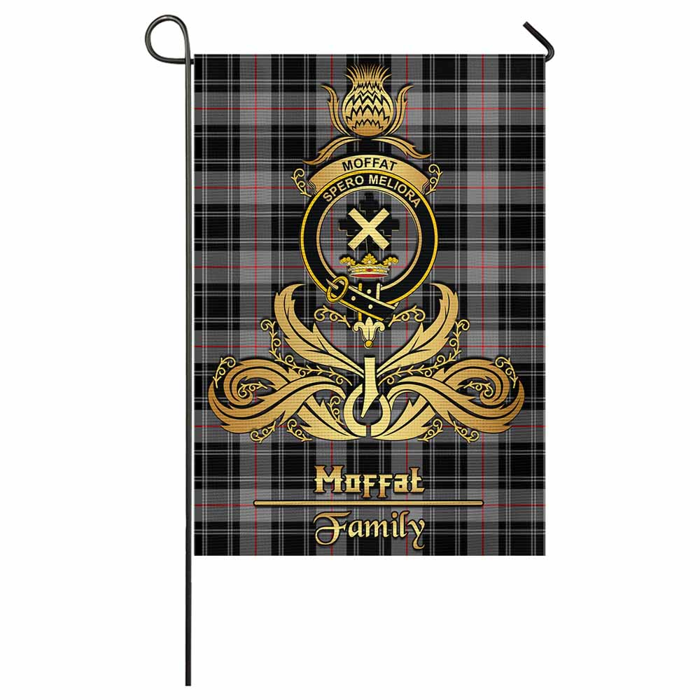 Moffat Tartan Garden Flag with Highland Thistle Cherish Family Crest Style - Tartan Vibes Clothing