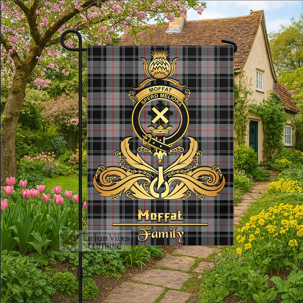 Moffat Tartan Garden Flag with Highland Thistle Cherish Family Crest Style - Tartan Vibes Clothing