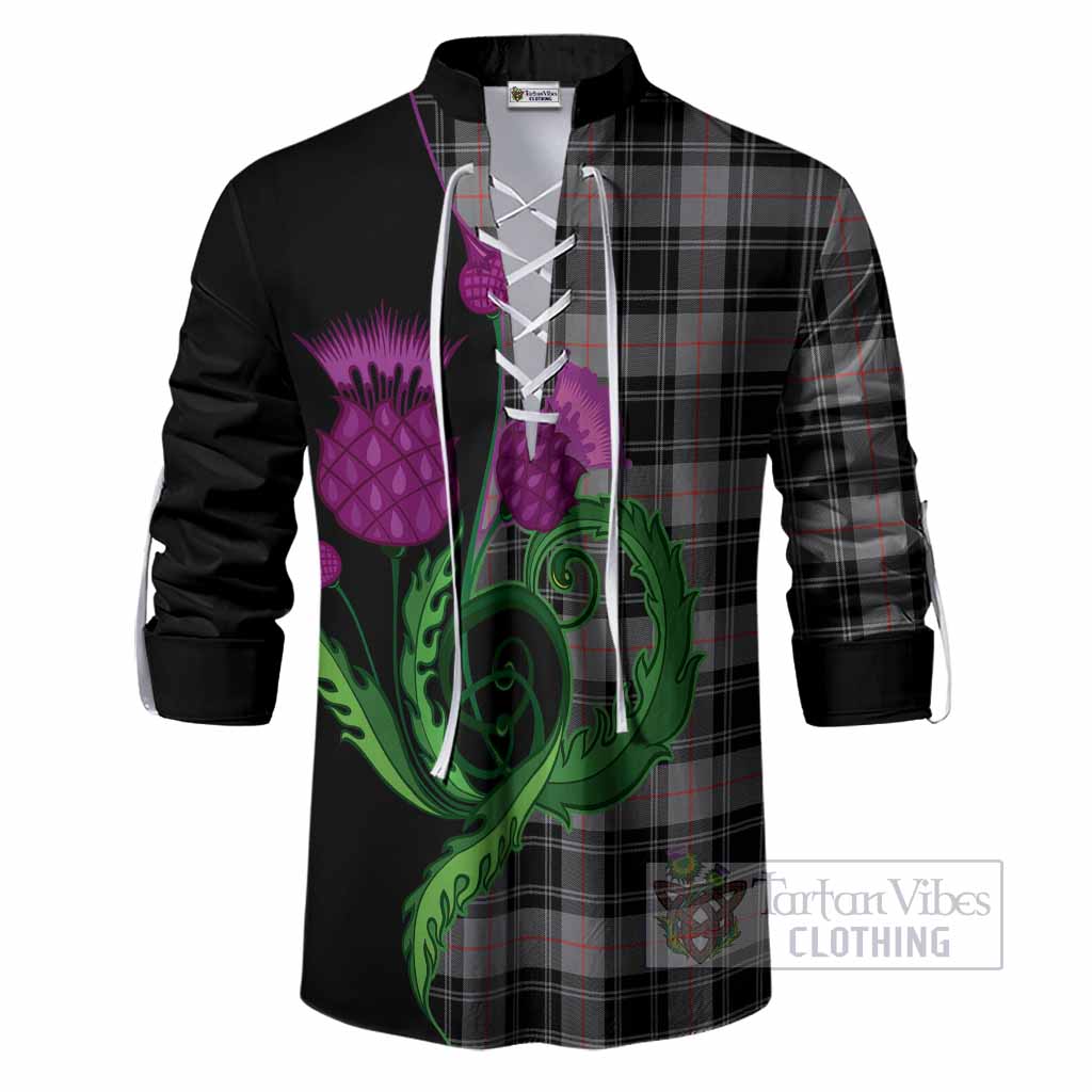 Moffat Tartan Ghillie Shirt Traditional Scottish Thistle