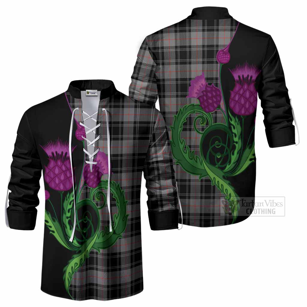 Moffat Tartan Ghillie Shirt Traditional Scottish Thistle