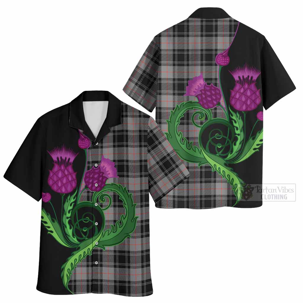 Moffat Tartan Hawaiian Shirt Traditional Scottish Thistle