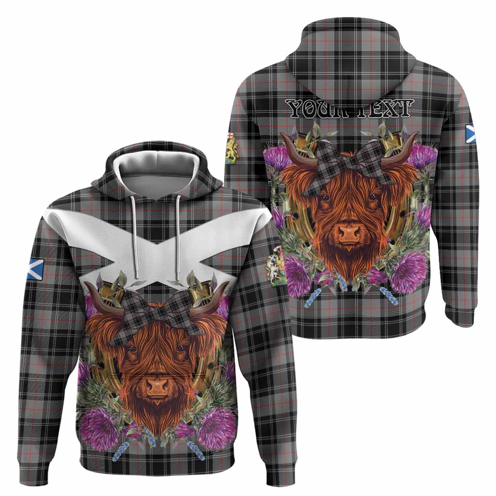Moffat Tartan Hoodie Scottish Thistle Heilan Coo