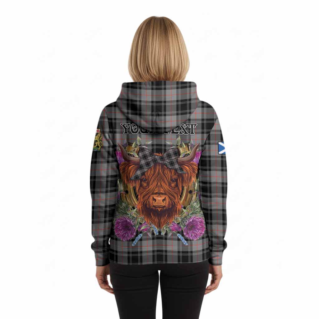 Moffat Tartan Hoodie Scottish Thistle Heilan Coo