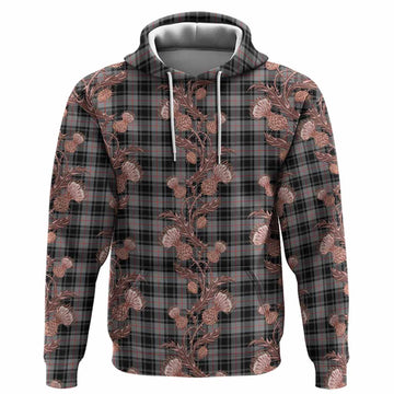 Moffat Tartan Hoodie Seamless Scottish Thistle Flowers
