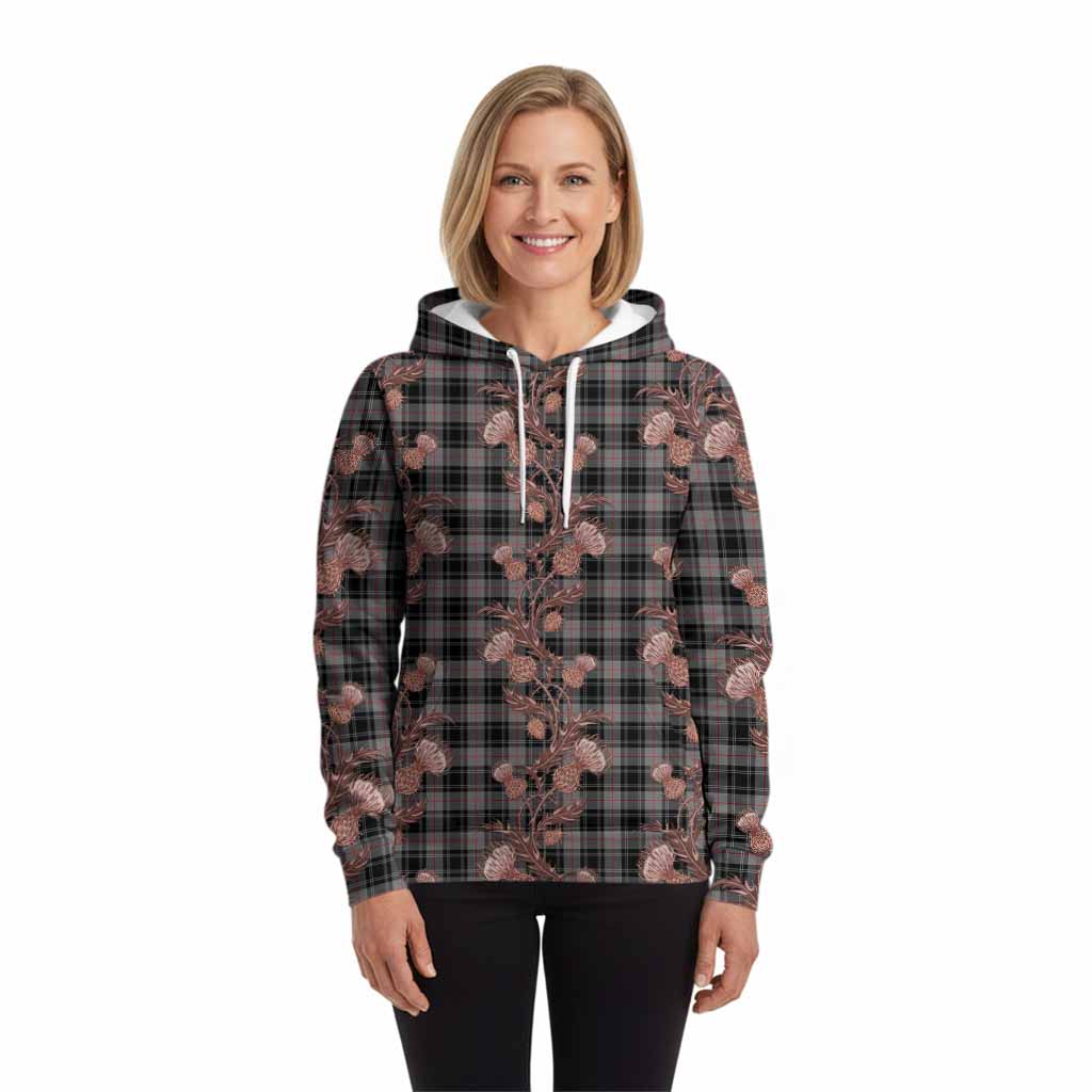 Moffat Tartan Hoodie Seamless Scottish Thistle Flowers