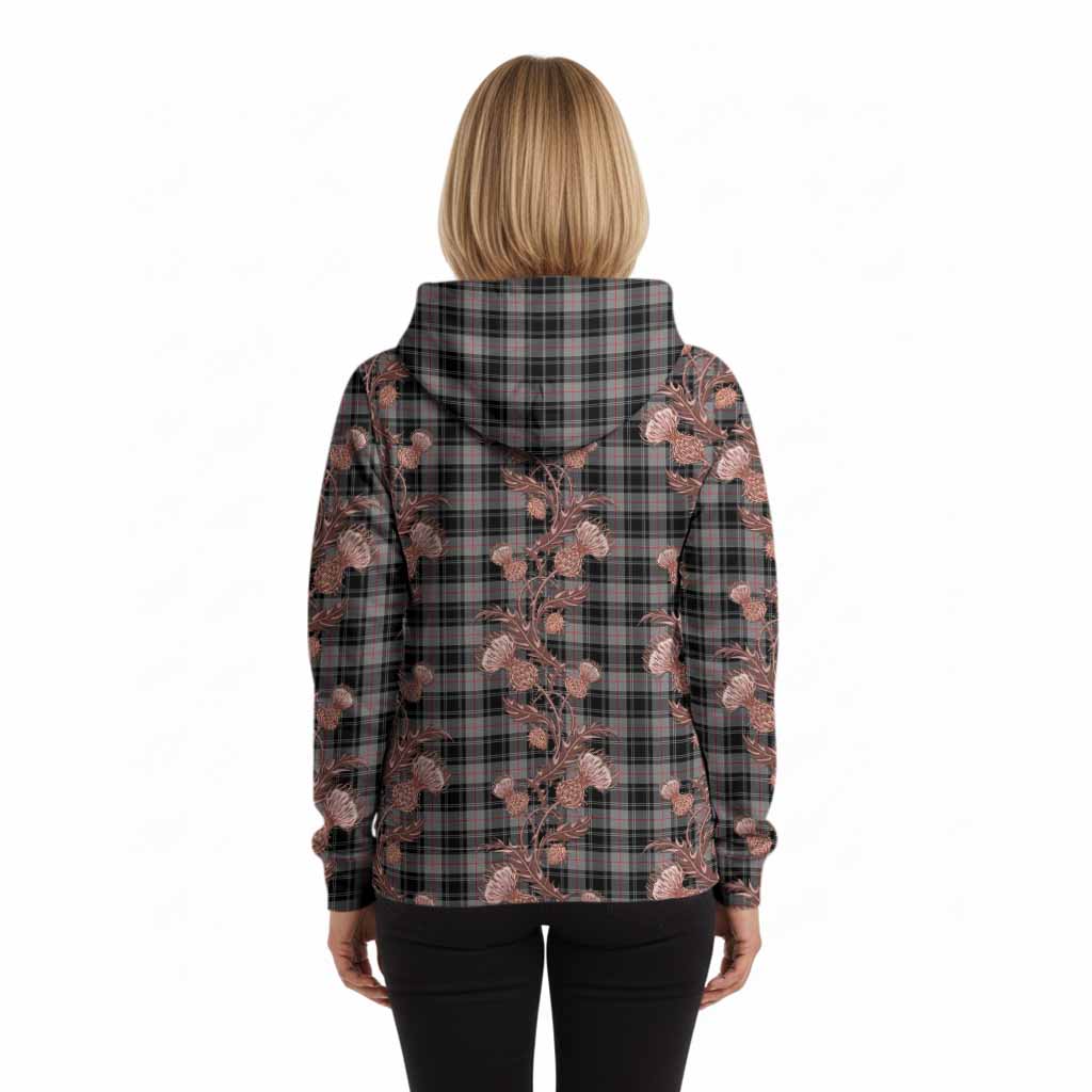 Moffat Tartan Hoodie Seamless Scottish Thistle Flowers