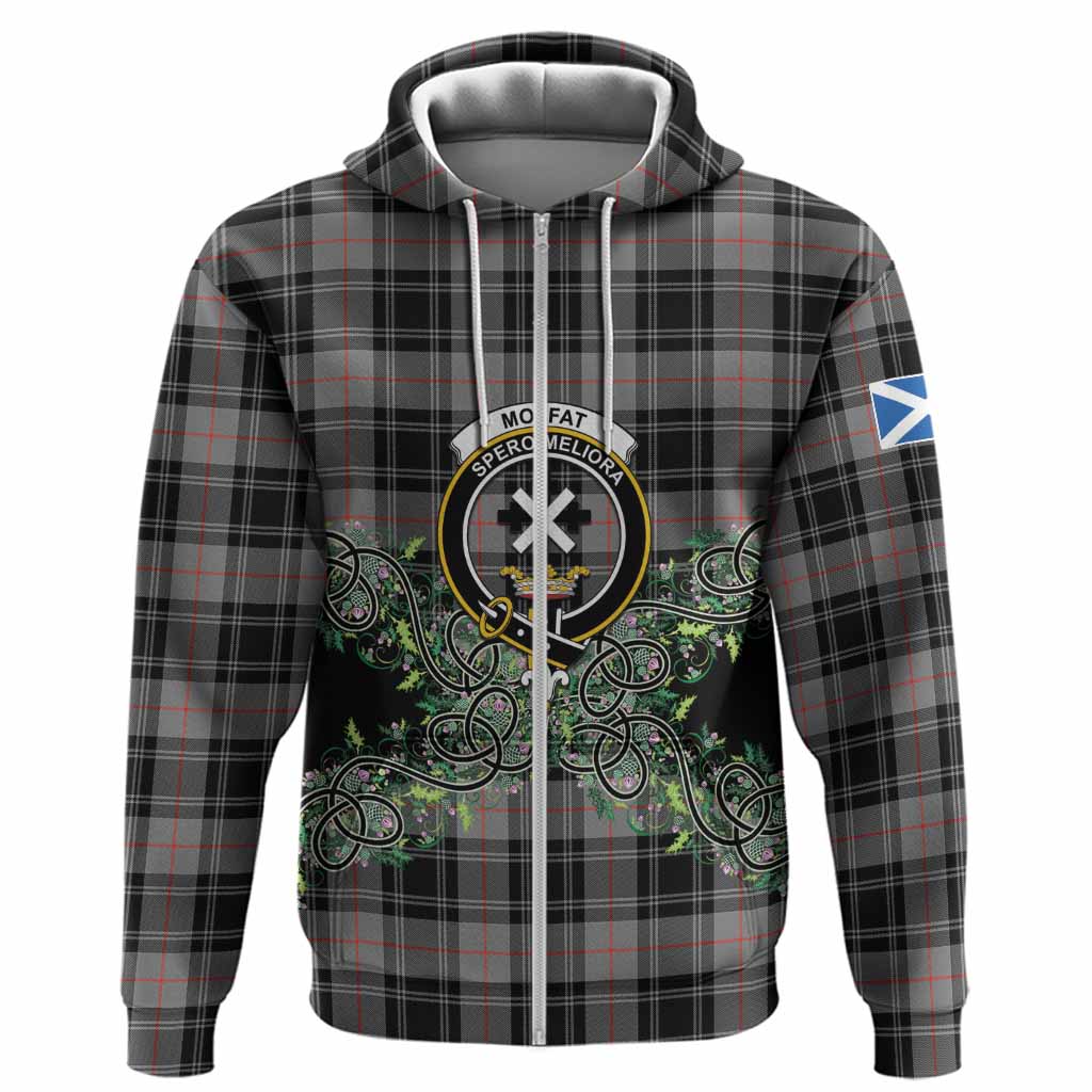 Moffat Tartan Hoodie Thistle Scottish Spirit