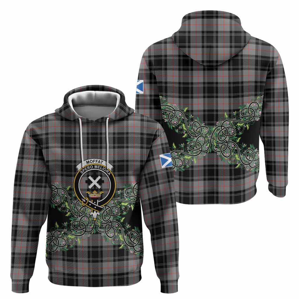 Moffat Tartan Hoodie Thistle Scottish Spirit