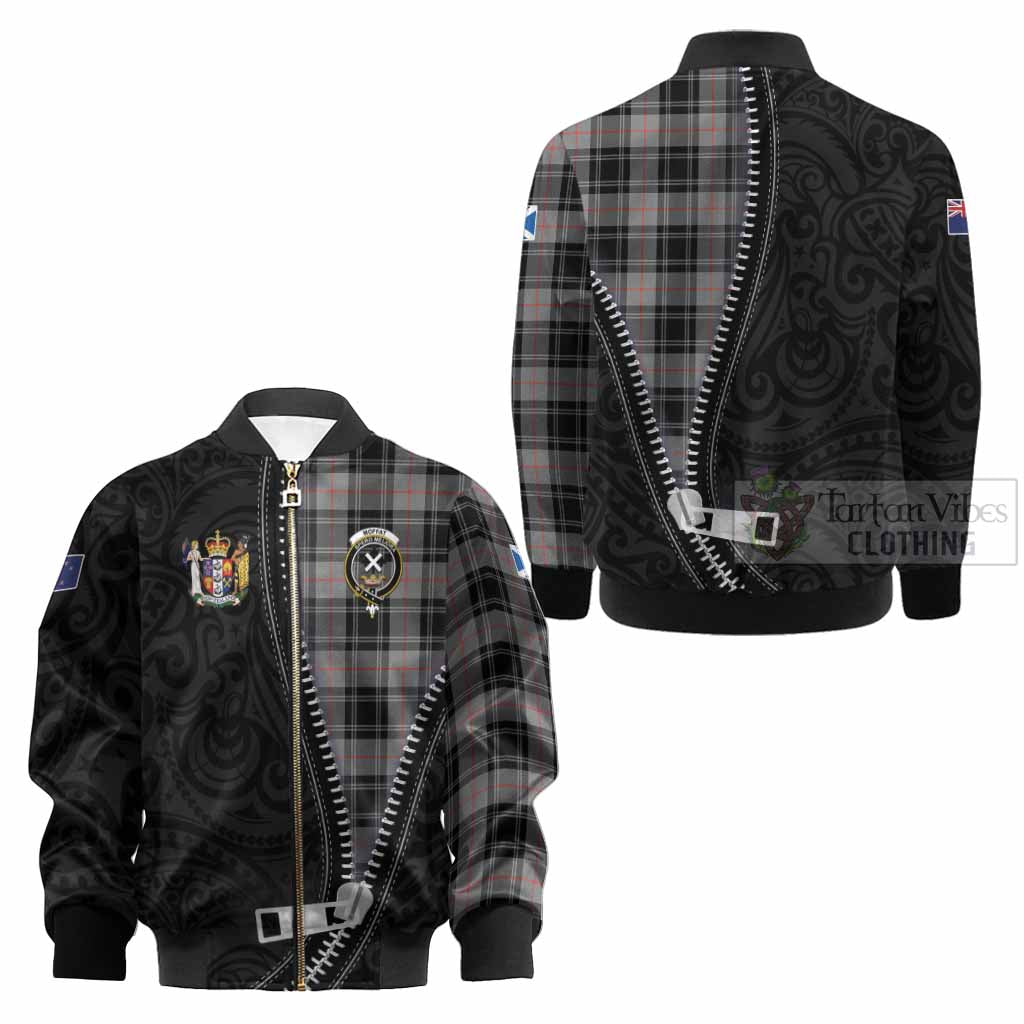 Moffat Tartan Kid Bomber Jacket New Zealand Pattern Unique Zipper Stylized