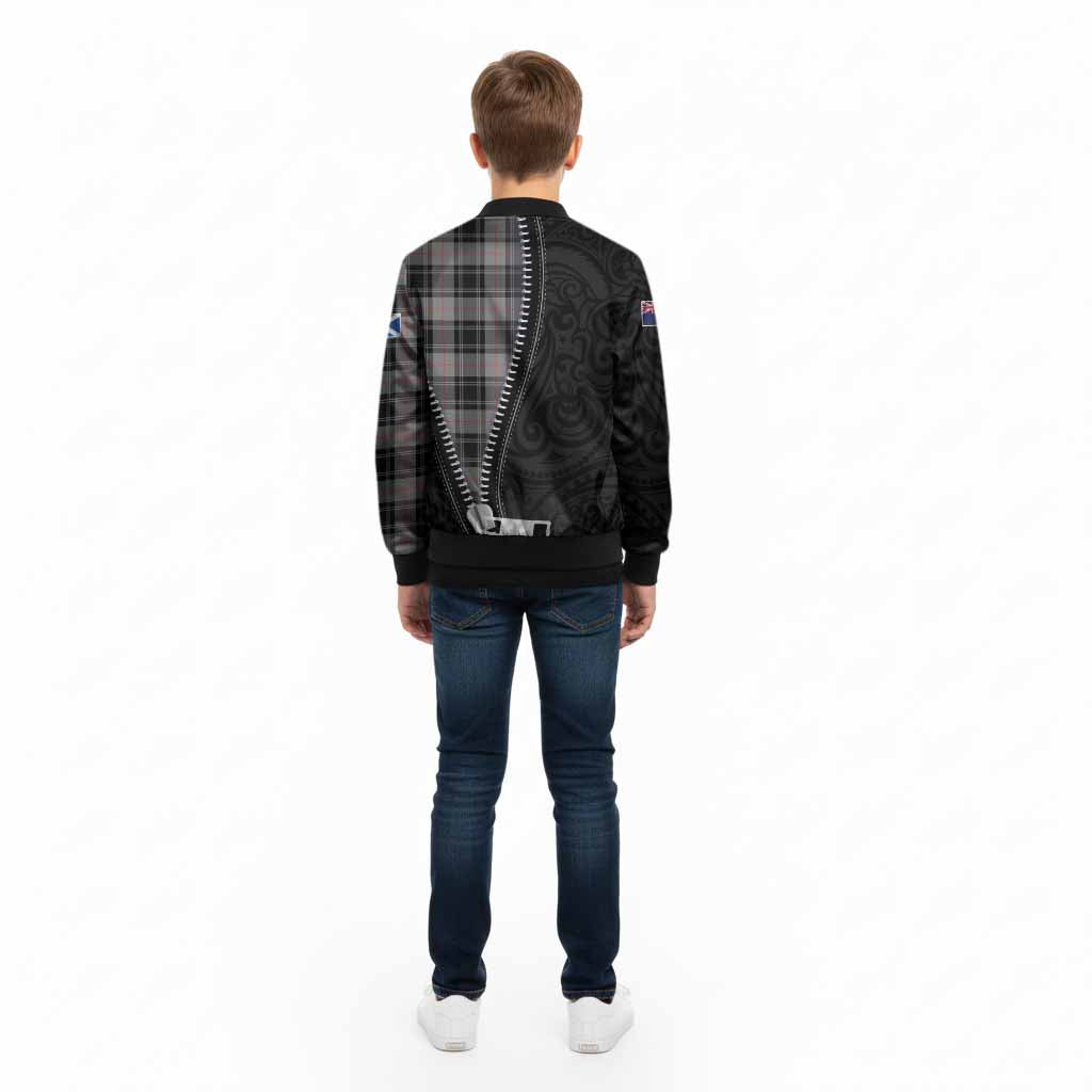 Moffat Tartan Kid Bomber Jacket New Zealand Pattern Unique Zipper Stylized