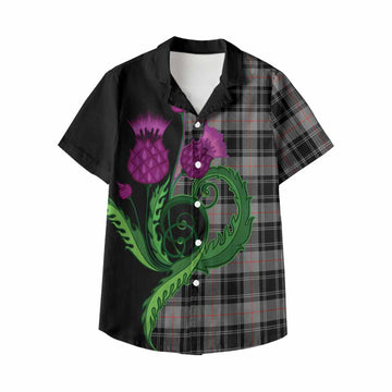 Moffat Tartan Kid Hawaiian Shirt Traditional Scottish Thistle